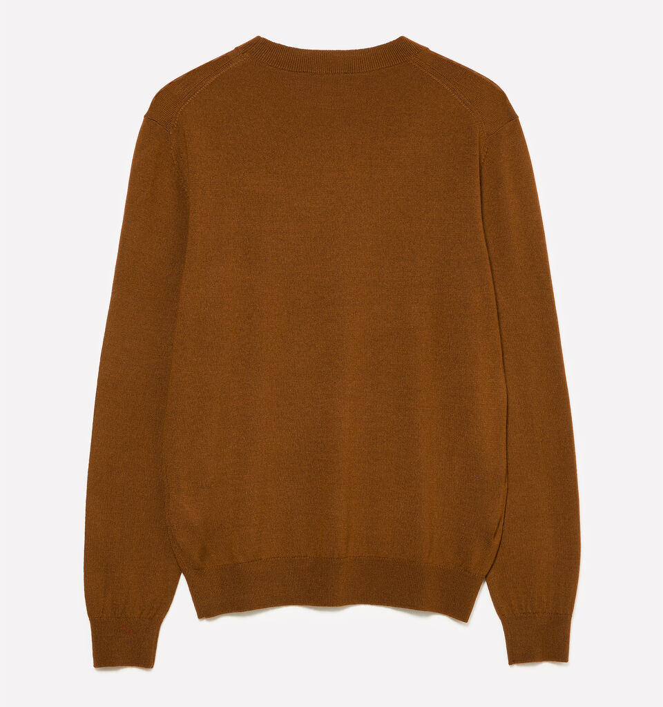 Camisola castanho escuro em mistura de lã - camisolas gola redonda para homem - Marrom | Sisley image number 2